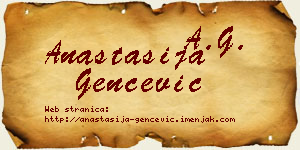 Anastasija Genčević vizit kartica